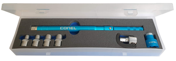 Kombi Standhahnmutterschlüssel CONEL in Box 4 Einsätze SW9/10/12/13mm WC-Sitz