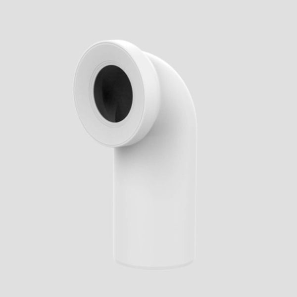 Uni-WC-Anschlussbogen 90 Grad weiss aus Kunststoff